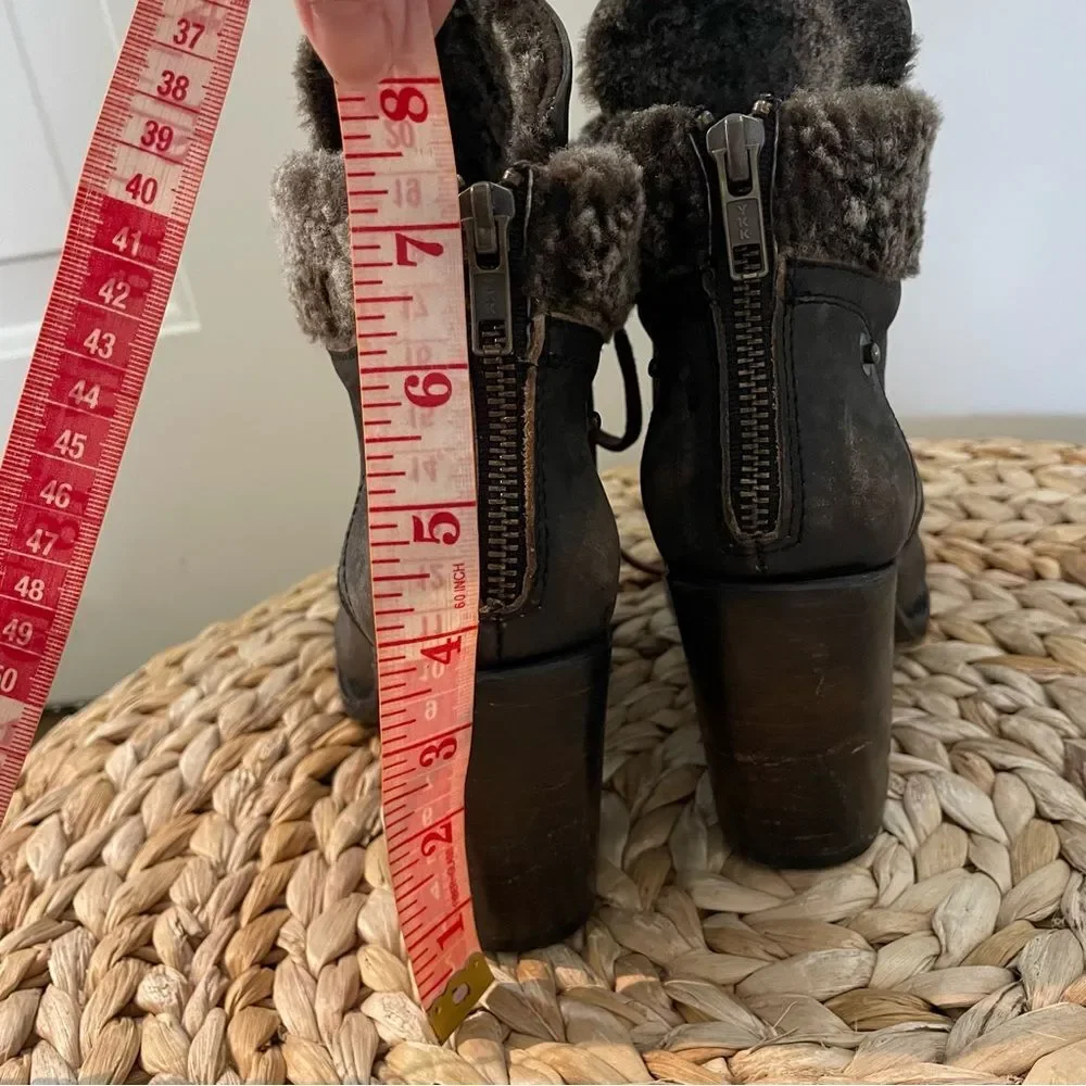 Freebird by Steven Swiss Brown Leather Ankle Booties Women's (Size 7) - Picture 9 of 13